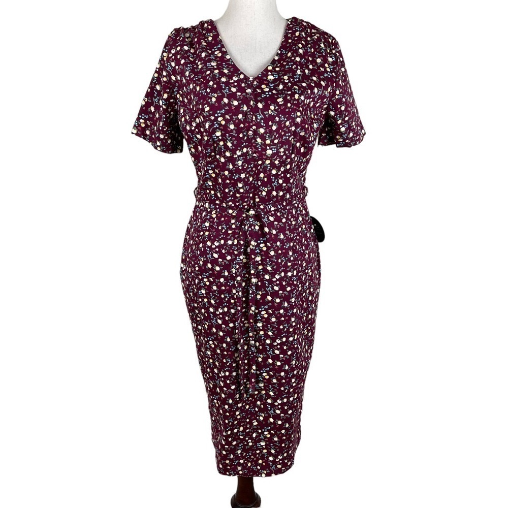 Sheen Maroon Floral Dawn Dress